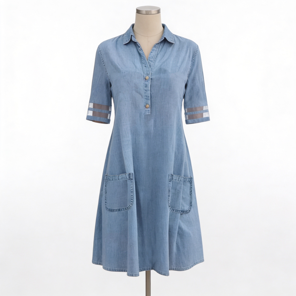 KLASSIEKE DENIM SHIRTDRESS VOOR VROUWEN
