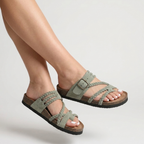 GEVLOCHTEN KURK SANDALEN VOOR VROUWEN
