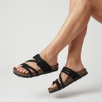 GEVLOCHTEN KURK SANDALEN VOOR VROUWEN