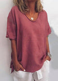Damesblouse met ronde hals