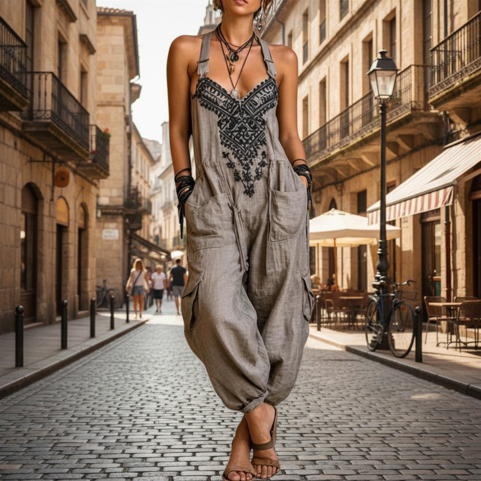 BOHEMIAN GEBORDUURDE JUMPSUIT VOOR DAMES