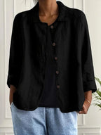 Soepel vallende overhemdblouse