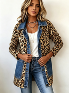 Lorena | Lang Jasje met Luipaardprint en Denim