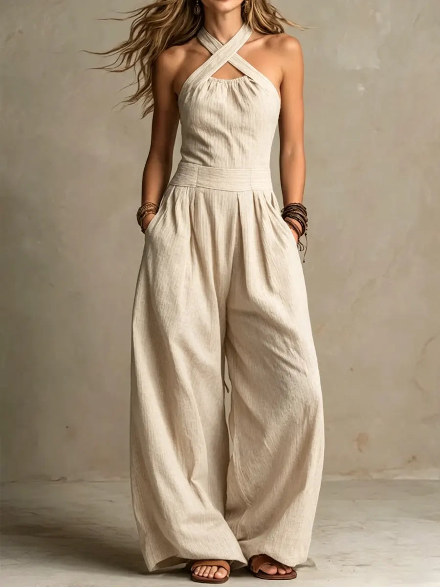JUMPSUIT MET WIJDE PIJPEN VOOR DAMES