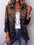 Sabina | Blazer met Zwarte Luipaardprint en Volants