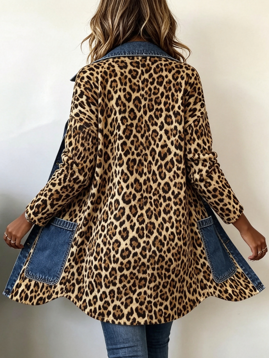 Lorena | Lang Jasje met Luipaardprint en Denim