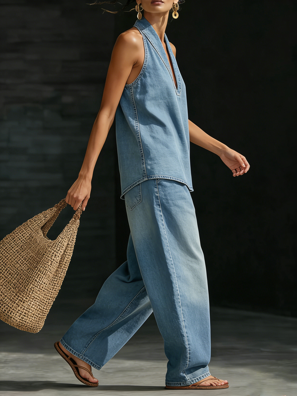 TWEEDELIGE DENIMSET VOOR DAMES