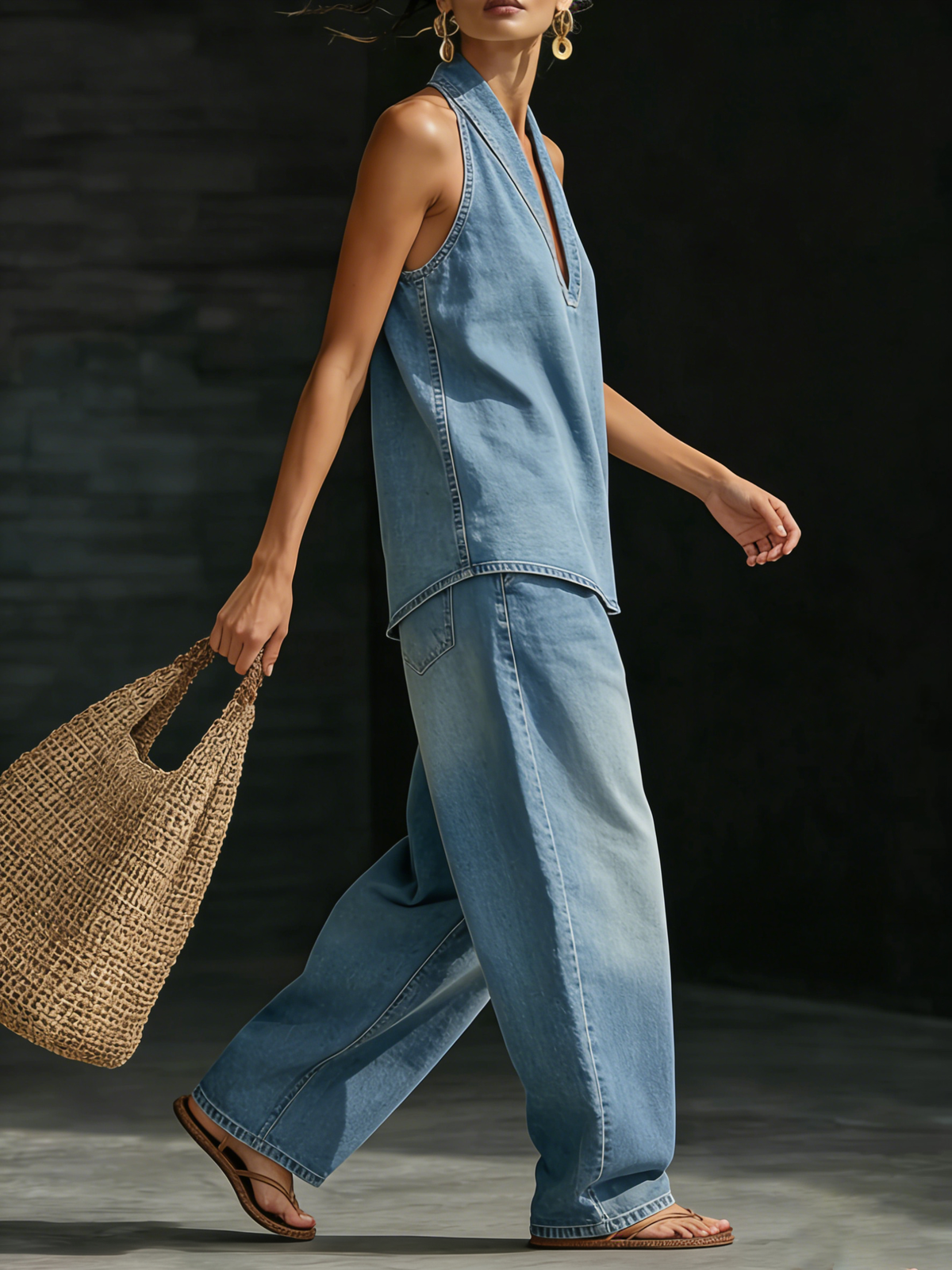 TWEEDELIGE DENIMSET VOOR DAMES