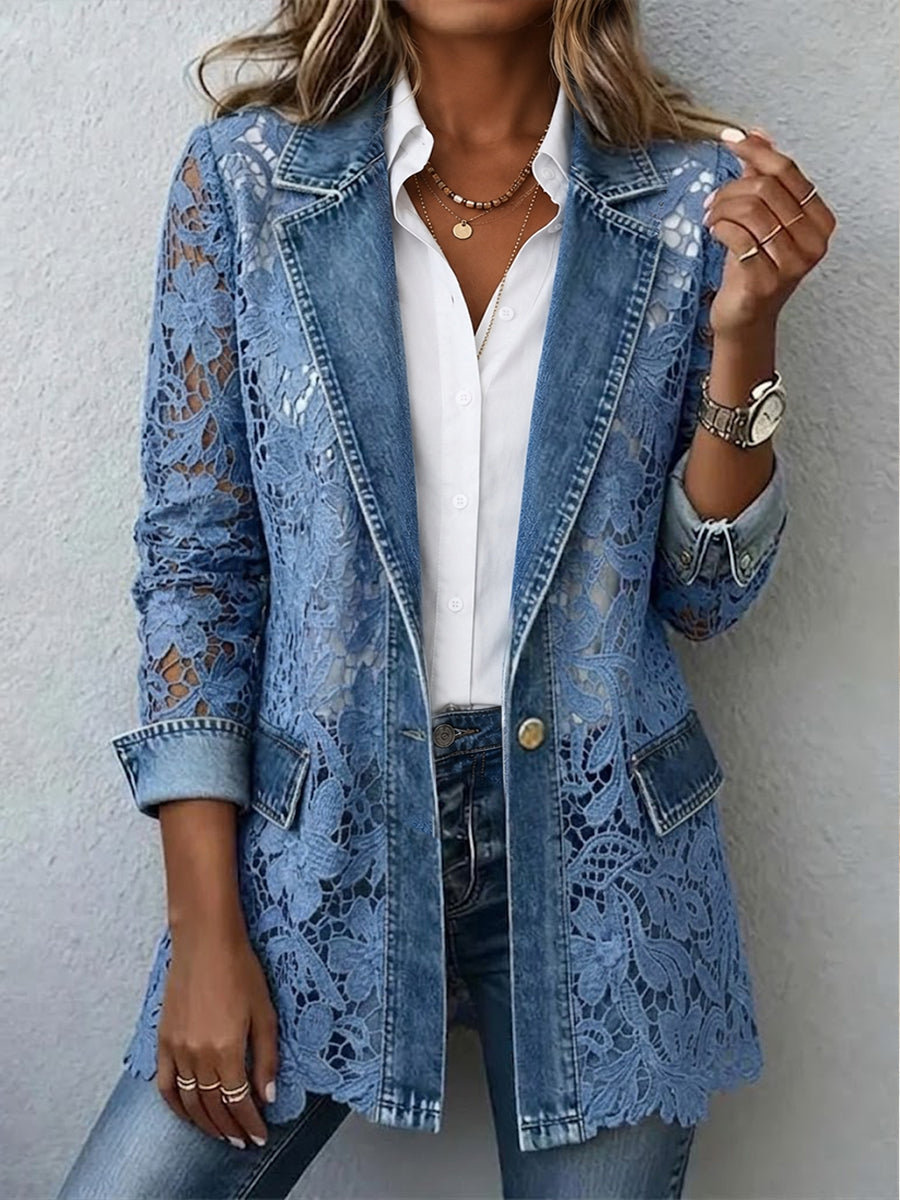 Alicia | Blazer met Bloemenkant