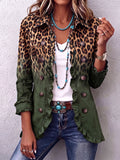 Ramona | Blazer met Groene Luipaardprint en Volants