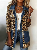 Lorena | Lang Jasje met Luipaardprint en Denim