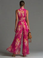 GEPLOOIDE JUMPSUIT MET HALTERNEK VOOR DAMES
