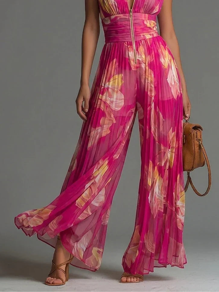 GEPLOOIDE JUMPSUIT MET HALTERNEK VOOR DAMES