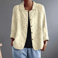Elegante reliëfblouse in geel