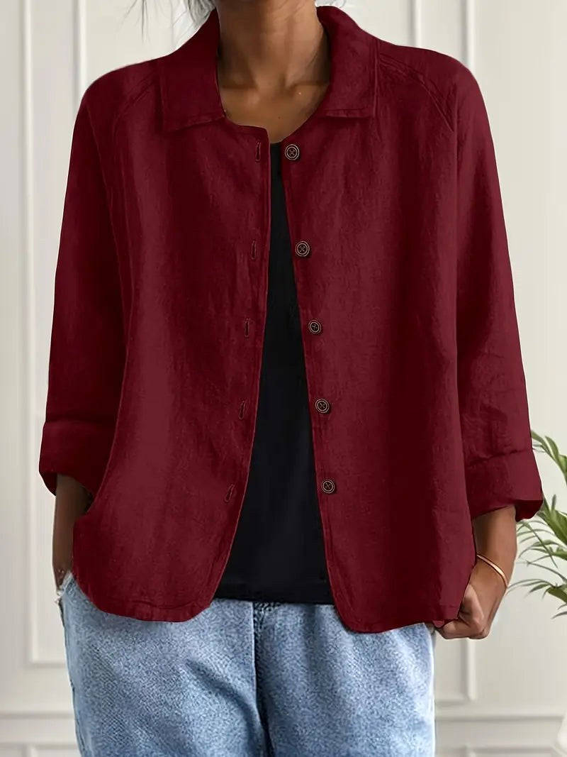 Klassieke overslagblouse in rood